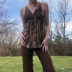 vintage vivienne tam mesh halter top